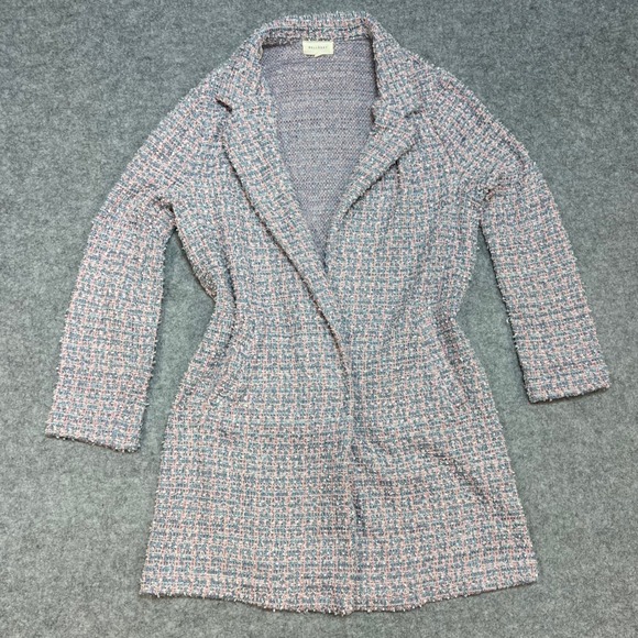 MELLODAY Sweaters - MELLODAY Women's Open Front Tweed Cardigan Jacket Pink‎ Blue Gray Size M